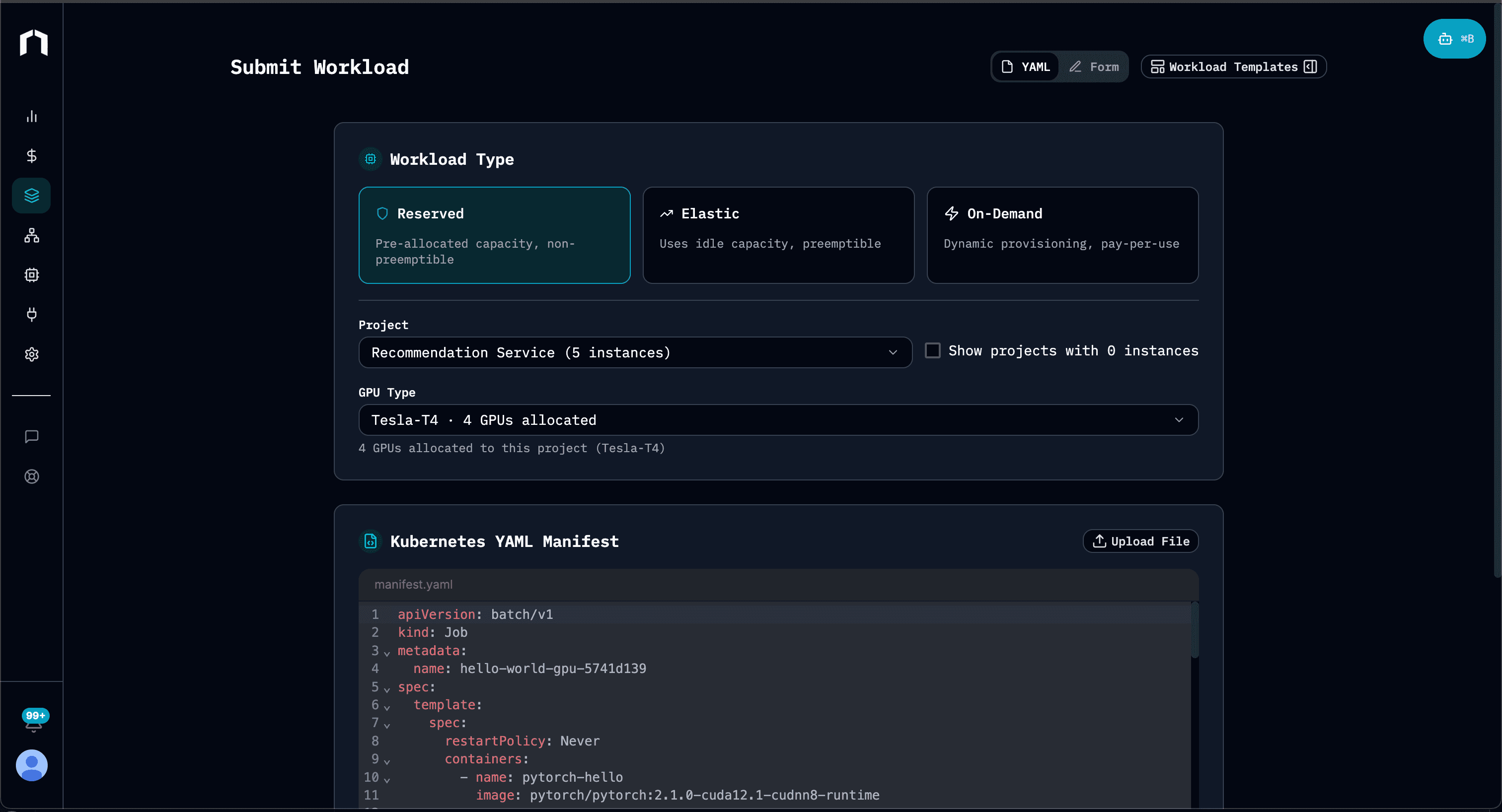 Advanced scheduling view with queue priorities and GPU allocation